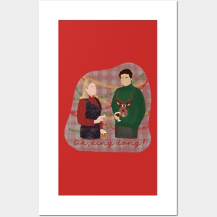 Bridget Jones and Mr Darcy Christmas Jumper Posters and Art